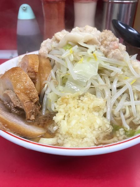 「レギュラー豚増し ヤサイアブラニンニク」@ラーメン二郎 湘南藤沢店の写真