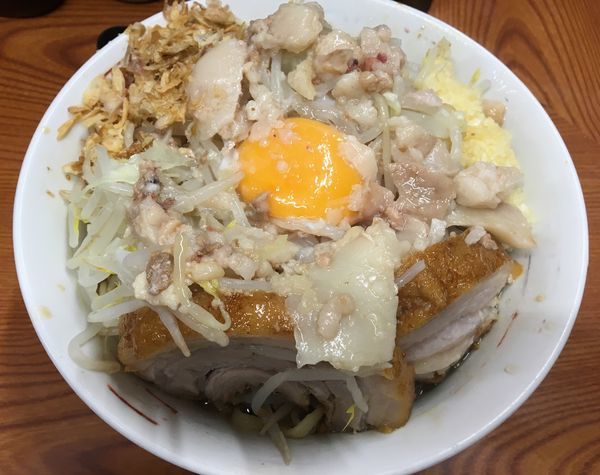「汁なし  ニンニク アブラ 麺硬め」@ラーメン二郎 亀戸店の写真