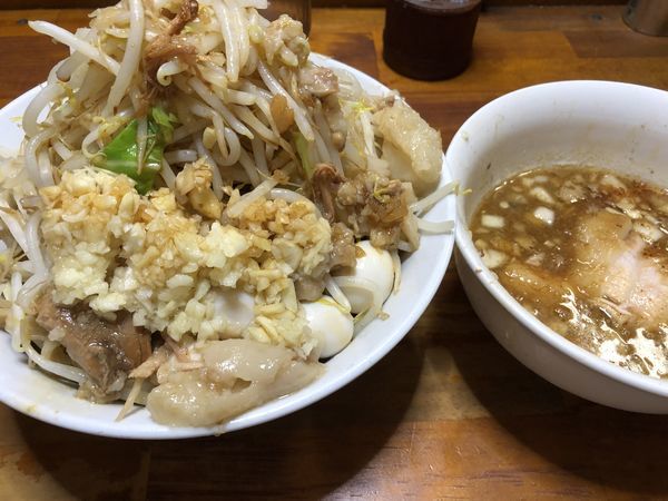 「たまつけ麺&うずら 全マシ」@蓮爾 新町一丁目店の写真