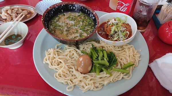 「辛ホルつけ麺」@とん平食堂の写真