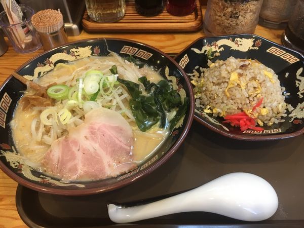 「コク味噌ラーメンセット」@こだわる味噌ラーメン 我流 零 北千住店の写真