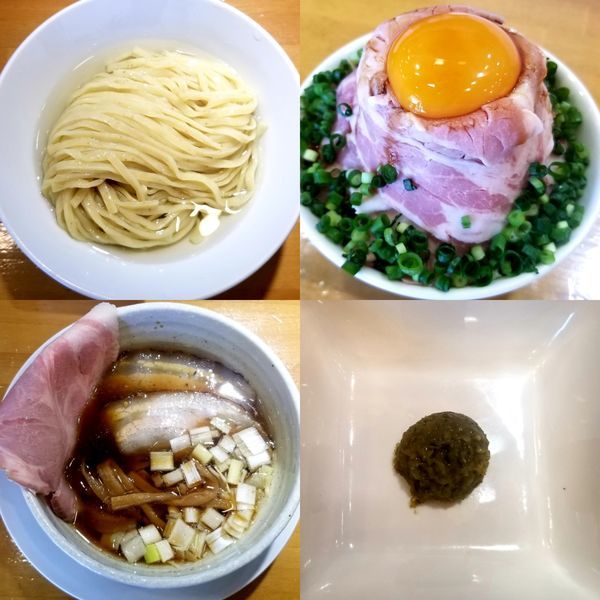 「昆布水つけ麺(柚子胡椒トッピング)鬼盛り肩ロース丼」@自家製中華そば 麺の虜の写真