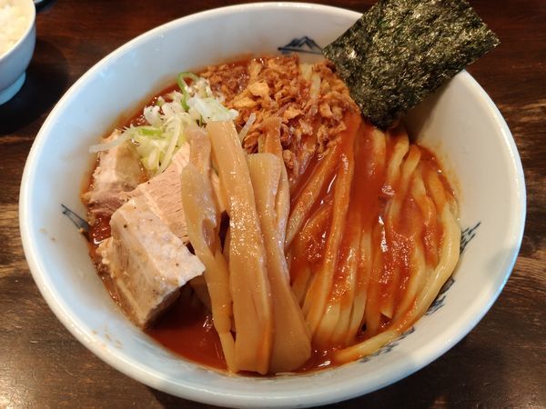 「期間限定 冷やし濃厚海老トマト麺」@つけ麺 ジンベエの写真
