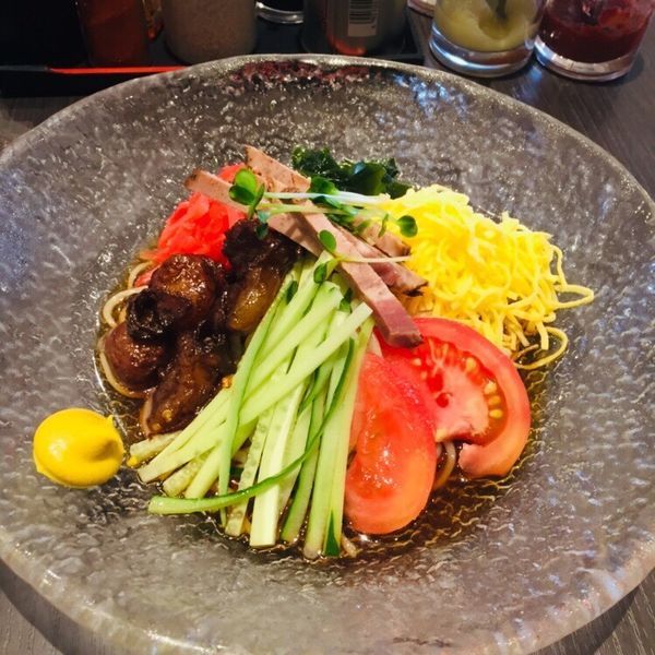 「冷やし中華 醤油 半麺 800」@横浜ラーメン 増田家 幕張店の写真