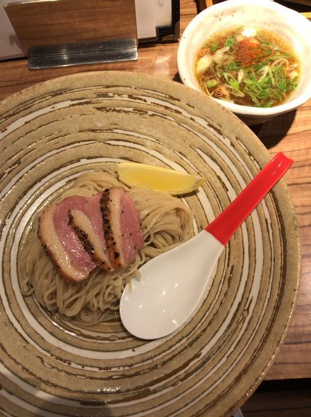 「鴨と蛤出汁のつけそば 730円＋味玉」@中華そば 鷸の写真