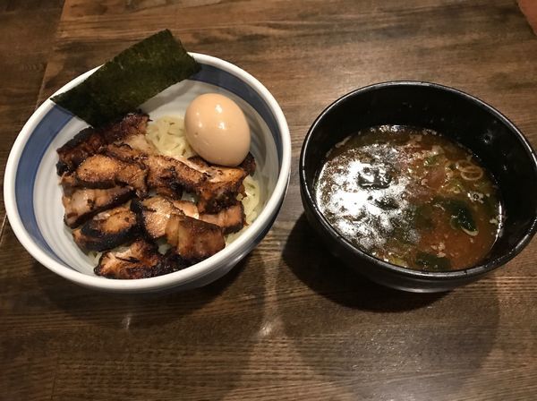 「肉つけそば並 煮玉子 ¥1390」@中華そば しんの助の写真