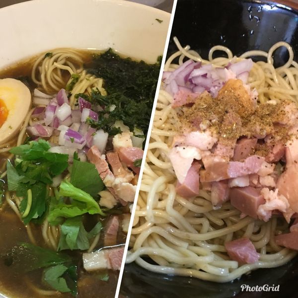 「冷やし煮干しソバ¥850+冷やし和え玉(塩)¥200」@鶏こく中華 すず喜の写真