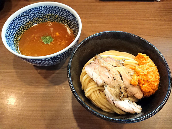 「限定 ベジポタ黒さつま鶏つけ麺」@煮干しつけ麺 宮元の写真