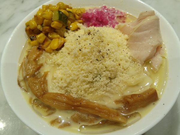 「（夏季限定）トウモロコシの冷たいらぁめん¥990」@MENSHO SAN FRANCISCOの写真