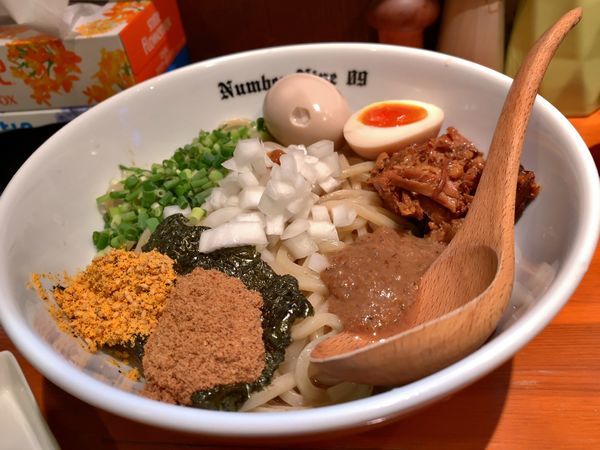 「油そば＋味玉＋すだち」@麺Dining Number Nine 09の写真