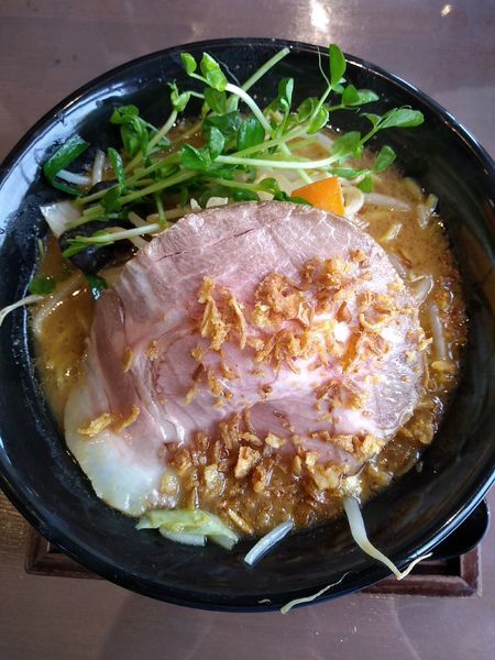 「味噌らぁめん 730円 唐揚げセット 280円 (税別)」@完熟味噌らぁめん かなで商店の写真