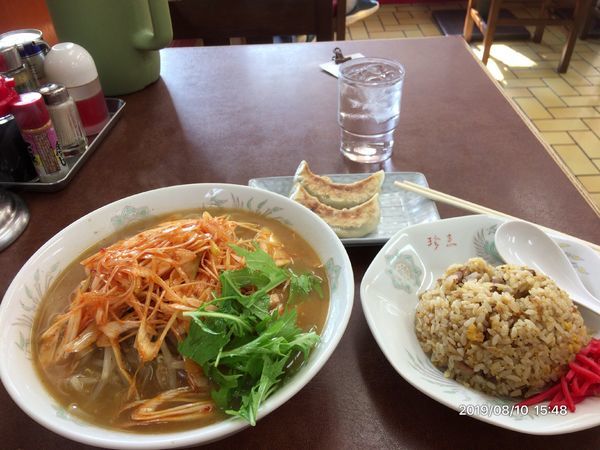 「ネギみそラーメン+ランチセット」@珍來 谷塚駅前店の写真