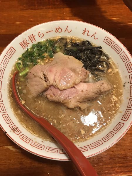 「熊本らーめん+替玉（¥850）」@豚骨らーめん れんの写真