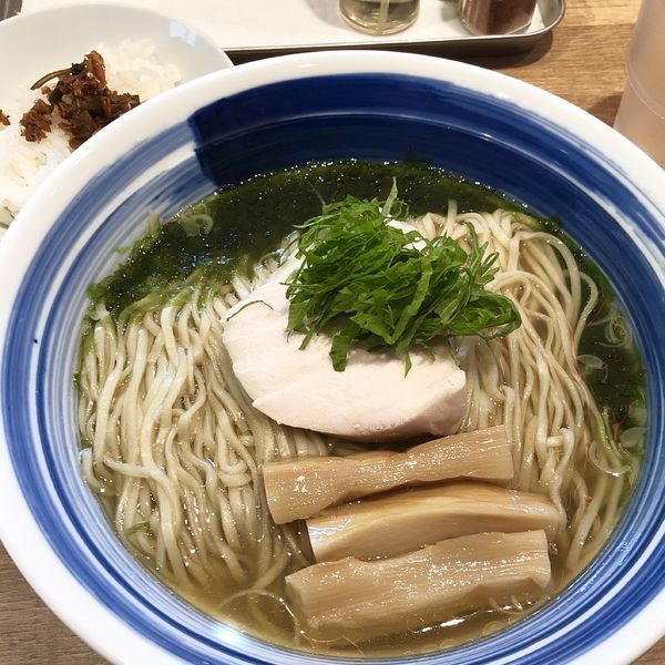 「【限定】青海苔塩ラーメン 佃煮ご飯付き」@ブーランジェリー ルージュ ロワイヤルの写真