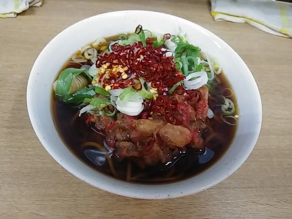 「かき揚げBそば」@一由そば 日暮里店の写真