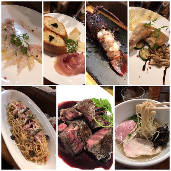 「貸切りコース料理＋🍷＋鶏清湯塩らーめん」@麺庵 小島流の写真