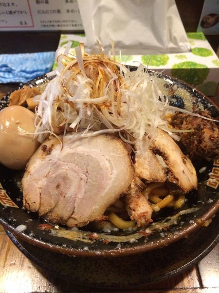 「爆盛油脂麺+ネギ（麺300gニンニク多め脂多め）」@らーめん 平太周 味庵の写真