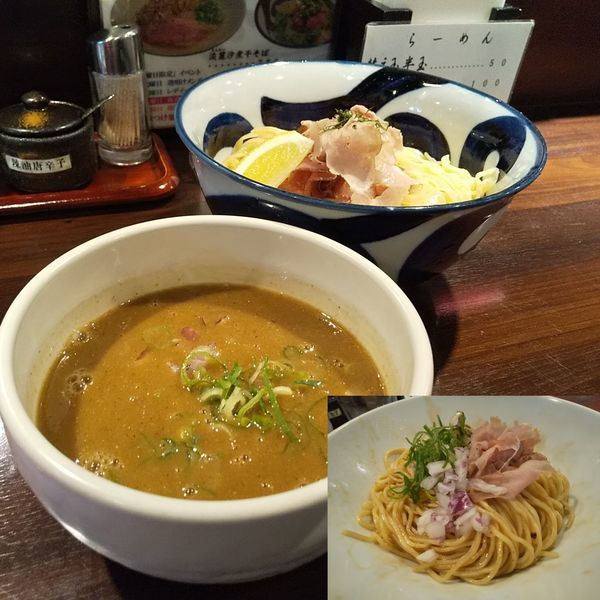 「#純濃煮干つけ麺 #中盛 #890円 #和え玉 #200円」@九十九里煮干つけ麺 志奈田の写真