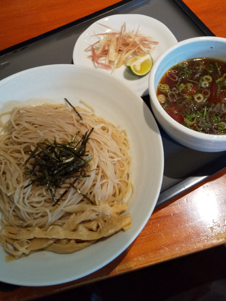 「【限定】カマス煮干しの冷やしつけそば880円」@中華そば 輝羅の写真