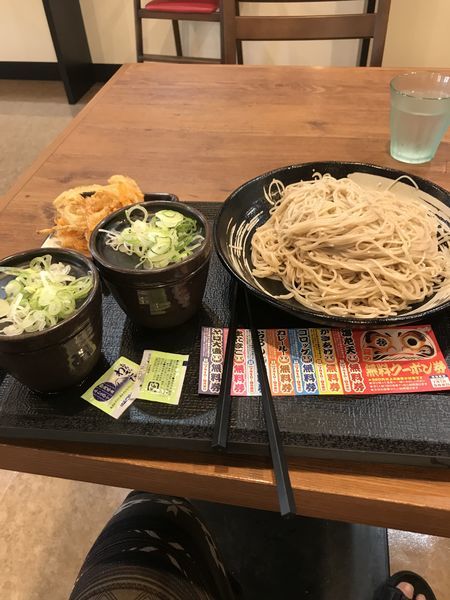 「2枚もり+クーポンかき揚げ」@ゆで太郎 柏豊四季店の写真