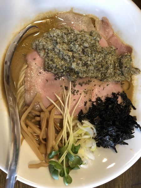「牡蠣味噌らぁ麺 春よ恋小麦麺140g 650円」@Soupmenの写真