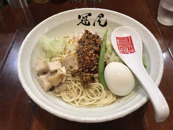 「濃厚 辛和えめん」@らぁめん冠尾 恵比寿西店の写真