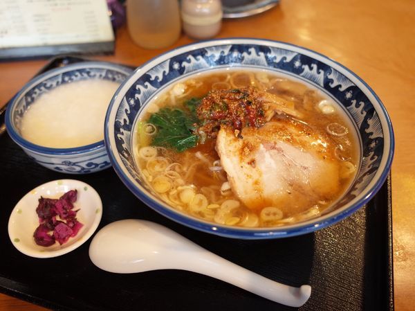 「Ｃセット（けんけん香麺＋中華粥 小）…1120円」@麺・粥 けんけんの写真