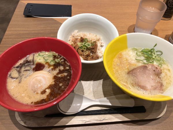 「メインダブルセット + 五穀米チャーシューライス」@1/2PPUDO ルミネ立川店の写真