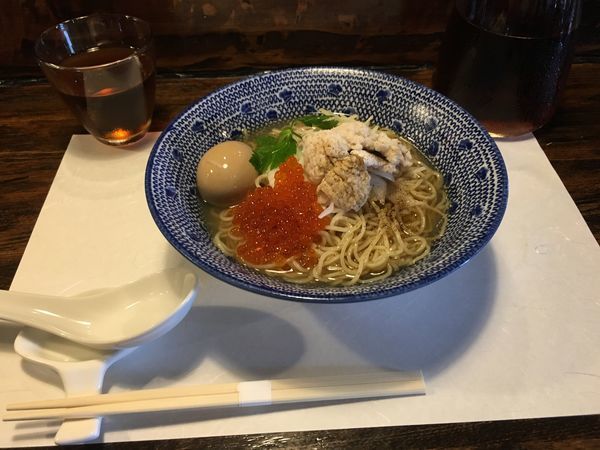 「鱧とイクラの浅利そば(900¥)」@中華そば ひしおの写真