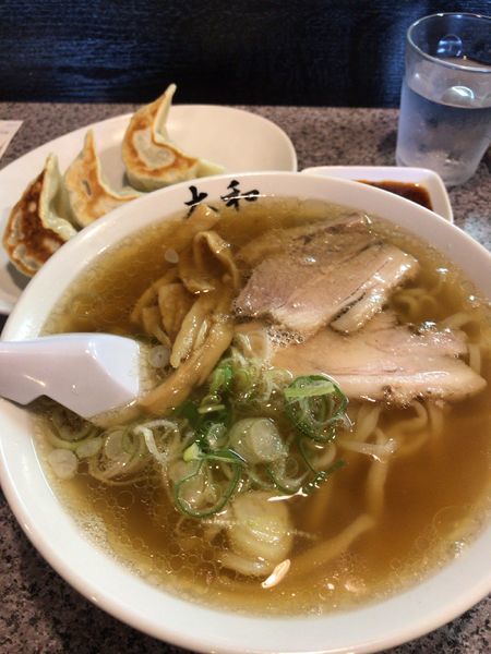 「ラーメンと3個餃子」@佐野青竹手打ちラーメン 大和の写真