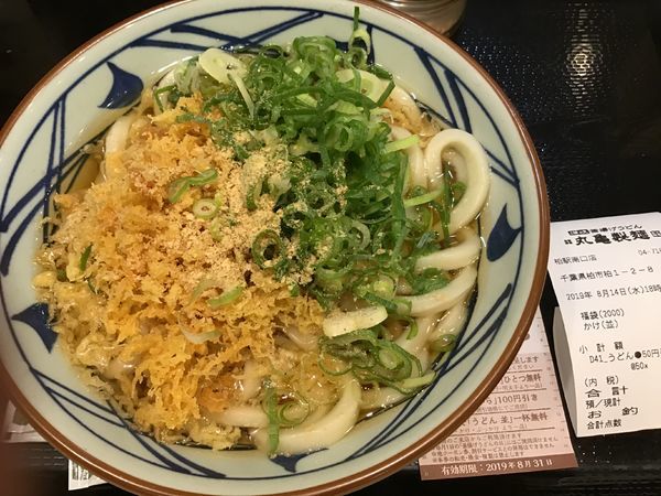 「かけうどん並290円(クーポンで更に100円引き)」@丸亀製麺 柏駅南口店の写真