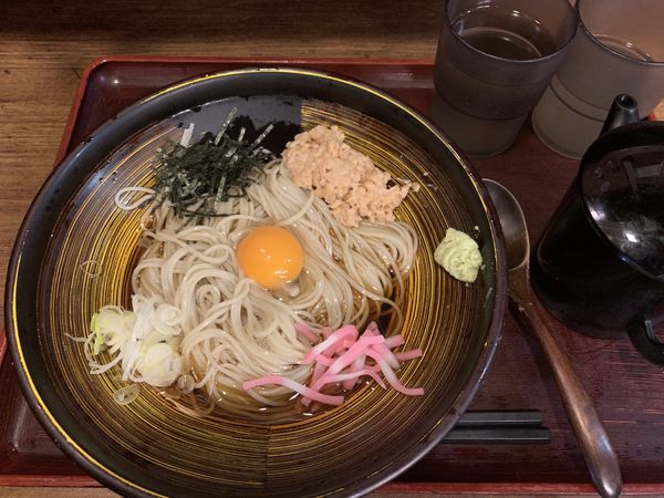 「納豆そば 480円」@生そば 玉川 池袋東口店の写真