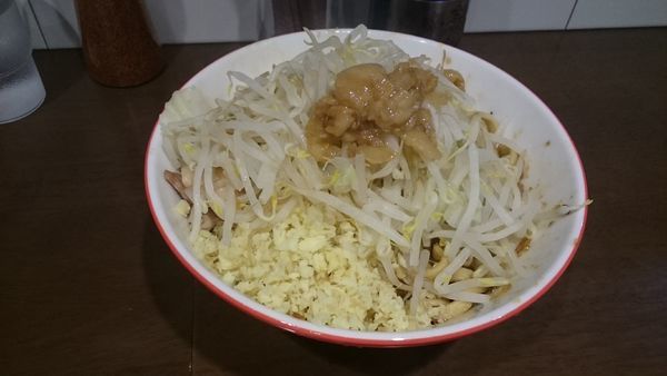 「えび汁なし大・生姜(ヤサイアブラ)￥１０００」@ラーメン ゼンゼンの写真