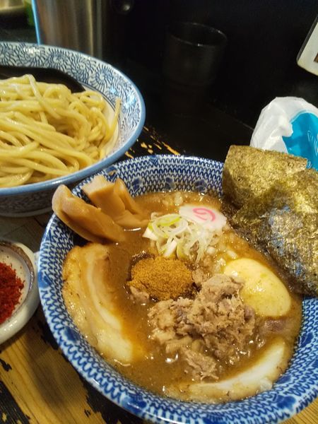 「辛つけ麺 特製 中盛り」@狼煙 〜NOROSHI〜の写真
