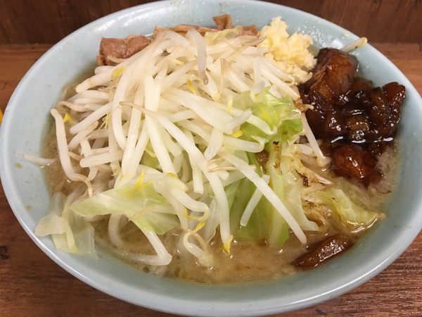 「ラーメン 麺硬め ニンニク アブラ」@ラーメン二郎 池袋東口店の写真