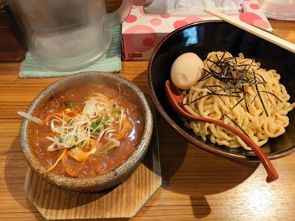 「旨辛肉つけ麺（大辛）＋味玉」@麺屋 多伊夢の写真