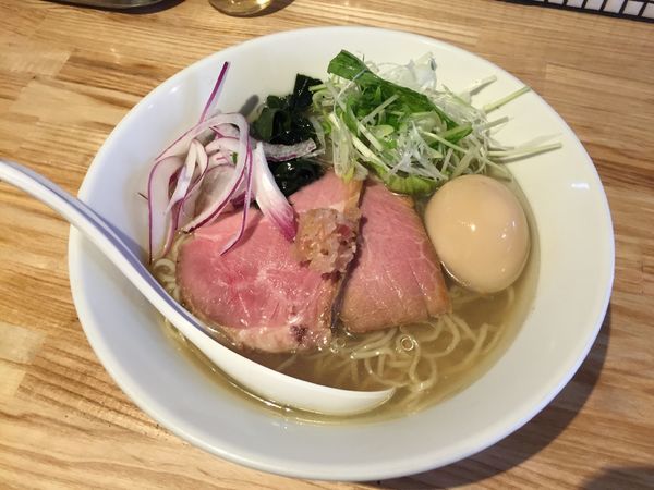 「【本日の限定】味玉入り貝と鰹の冷やしらーめん」@らーめん 改の写真