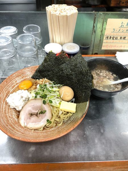 「タコ白子まぜそば(生卵、スープ付き)」@覆麺 智の写真