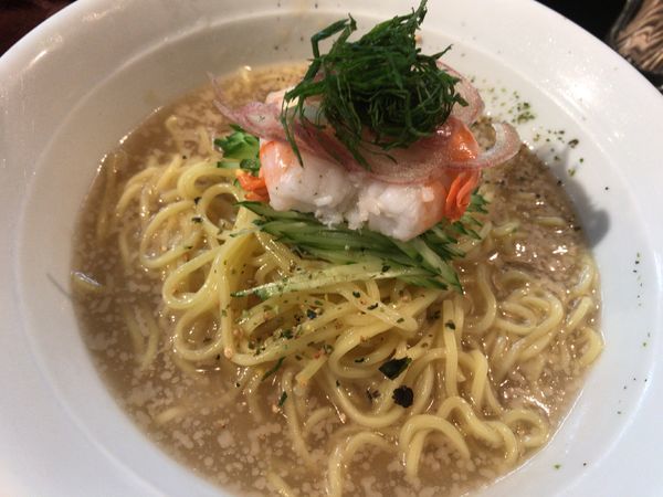 「夏限定：冷やし鯛骨らあめん・鯛茶漬け付き950円」@麺家 うえだの写真