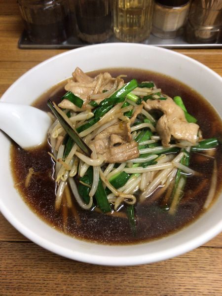 「肉にらそば➕麺固め」@中華 長寿の写真