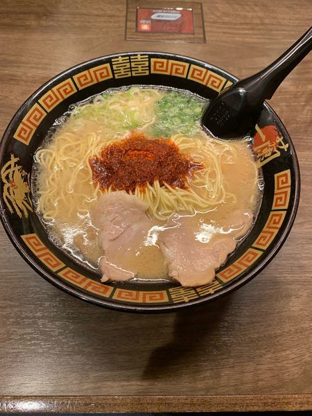 「天然とんこつラーメン」@一蘭 古賀SA店の写真