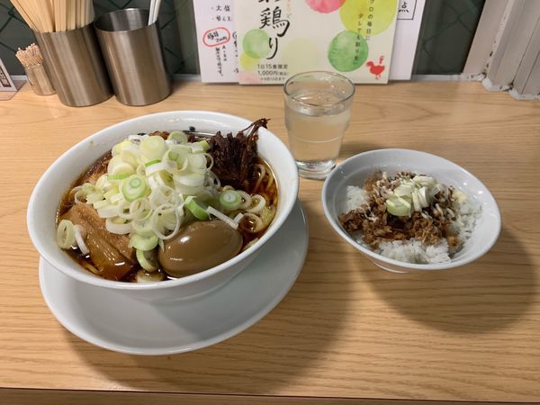 「ラーメン原点 ネギ・卵トッピング 豚丼」@人類みな麺類の写真