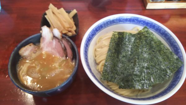 「つけめん大盛り チャーシュー・メンマ・のりトッピング」@つけ麺 石ばしの写真
