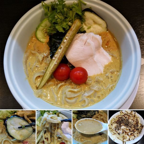 「冷たいカレーらーめん(限定)＋追い飯＝1250円」@らーめん 三極志の写真