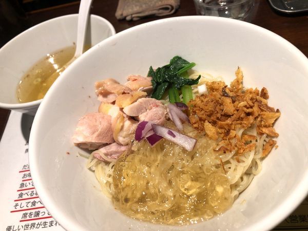 「【限定】冷やし塩生姜油そば」@塩生姜らー麺専門店MANNISHの写真