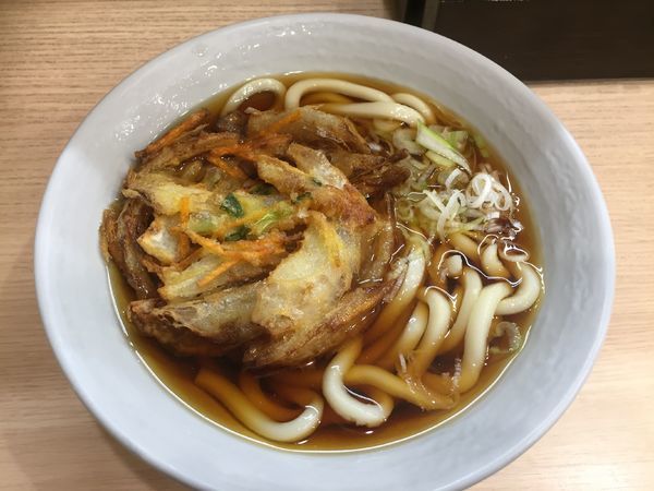 「かき揚げうどん¥400」@清流そば 国分寺店の写真