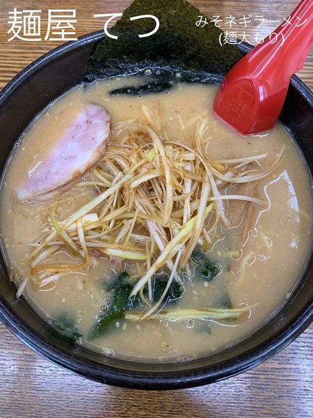 「みそネギラーメン(麺大もり)」@麺屋てつの写真