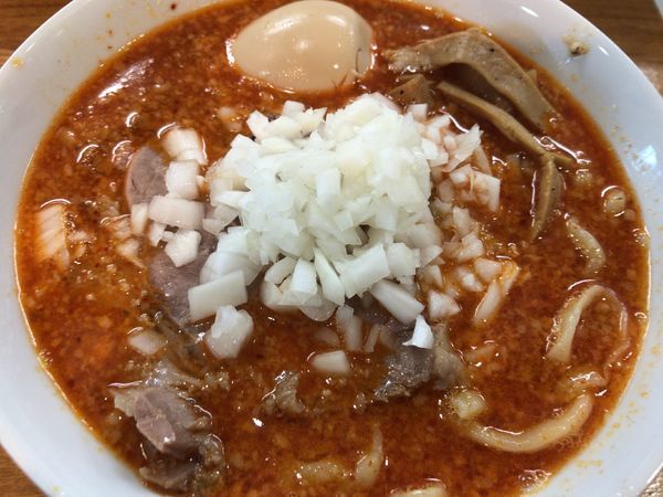 「中華そば（油普通）780円＋辛脂（鬼辛）60円＋味玉ラーパス」@中華そば136の写真