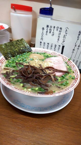 「ねぎらーめん+味玉」@博多長浜らーめんもりやの写真