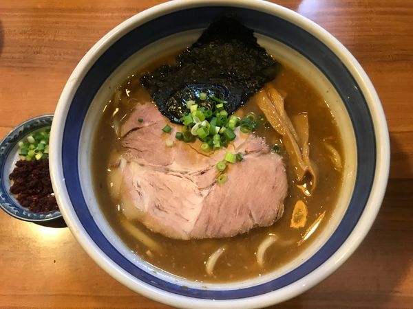 「濃厚和風エビ辛し中華そば　８００円」@浜屋 五反田店の写真